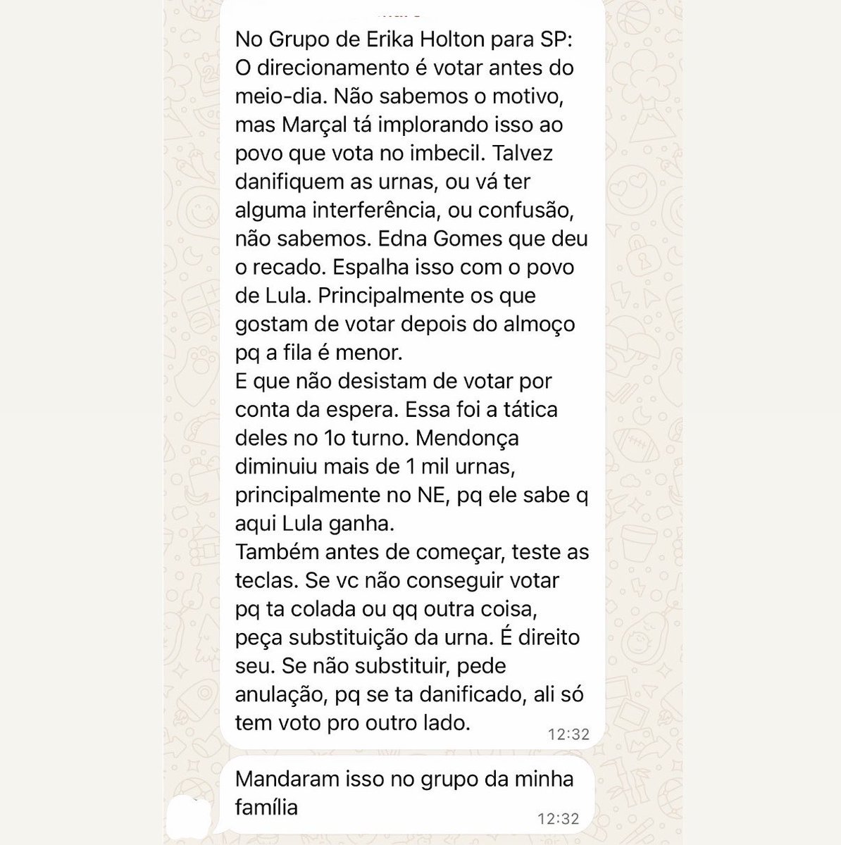 vaidesmaiar's tweet photo. Viram isso aqui sobre a mobilização dos boloides sobre ir votar mais cedo? https://t.co/z7tIr429Yd