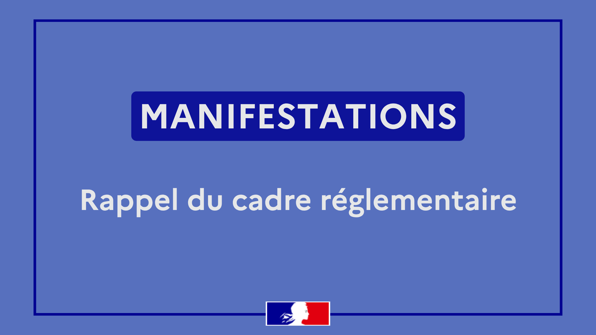 Prefet67's tweet photo. #Manifestation | ℹ️ Rappel du cadre réglementaire

➡️ La liberté de manifester est un droit fondamental. Son exercice doit toutefois s’inscrire dans le respect du cadre légal et garantir la sécurité de tous.

Les cortèges, rassemblements et manifestations sur la voie publique sont soumis à une obligation de déclaration préalable :
👉 pour les villes en zone police :  en préfecture ou en sous-préfecture d'arrondissement
👉 pour les villes en zone gendarmerie : en mairie

Cette démarche permet à la préfecture, en lien avec les organisateurs, d’anticiper les conditions de déroulement de la manifestation, de coordonner les dispositifs de sécurité et de faciliter la liaison avec les forces de l’ordre.

⚠️ Le respect de ces obligations est essentiel pour assurer la sécurité des participants sur l'ensemble du parcours et prévenir les risques de débordements. Le fait d'organiser une manifestation sur la voie publique sans déclaration préalable engage la responsabilité pénale des organisateurs, qui s'exposent à 6 mois d'emprisonnement et 7 500€ d'amende.

Retrouvez les modalités de déclaration, les démarches à effectuer et les informations pratiques ici :👉 : https://t.co/Fauqkl4mBS