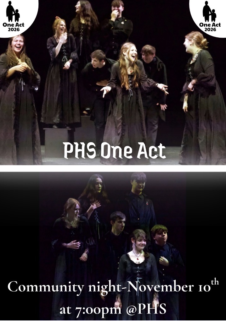 PCSD_PHS's tweet photo. Come and support our PHS One Act for Community night on November 10th!! https://t.co/nm98YVY01o