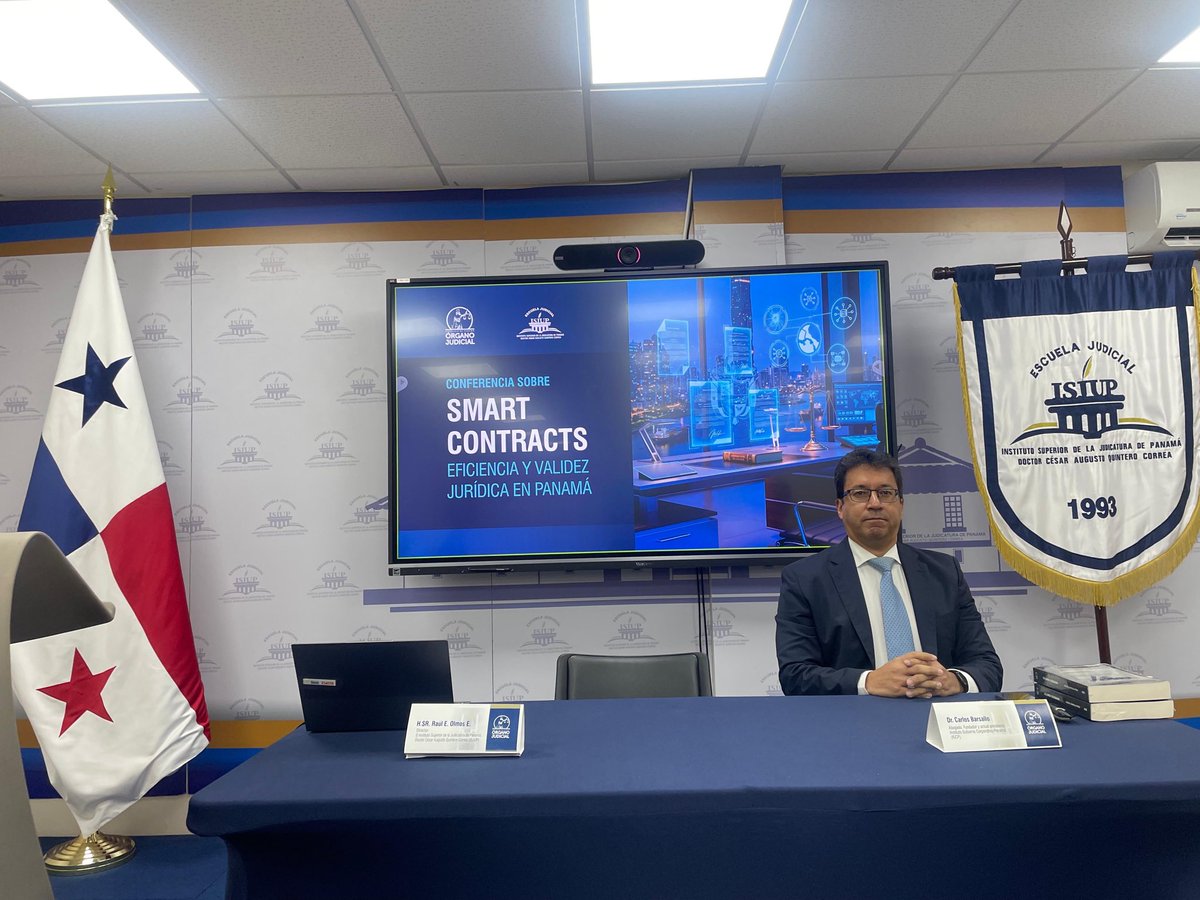 barsallocarlos's tweet photo. Hoy compartí con 133 jueces, magistrados y miembros de la judicatura, por invitación del ISJUP, reflexiones sobre smart contracts.

Cuando el código ejecuta un contrato, ¿qué papel queda para el derecho y los jueces?

Gracias al director Raúl Olmos y al ISJUP por la invitación https://t.co/pZWymIO1yI