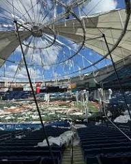 repTILLYan's tweet photo. People can't really know what #RaysUp fans are feeling today. The franchise went from total destruction and no future, to new owners, a repaired Trop, a new (TAMPA) stadium coming in 2029, HUGE trade deadline, and AL East title and a pennant...all from these ashes:
 #ForTampaBay https://t.co/d3xjuIMSdP