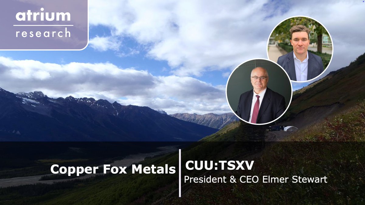Atrium_Research's tweet photo. Our team has published an interview with CEO & President Elmer Stewart of @Copper_Fox2023. The interview covers an overview of the Company, its five assets, and the upcoming catalysts. $CUU.V 

 🎥 Watch the full interview below!

📰 Disclosure: Disseminated on Behalf of Copper Fox Metals