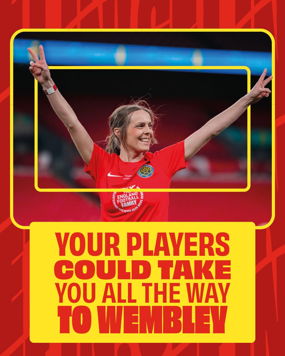 LondonFA's tweet photo. More players. More chances. One incredible reward. 🙌

Every eligible player you register on Book Football this season gives you another entry for the chance to Play on the Pitch at Wembley. 🏟️

➡️ https://t.co/2WaJuroTbN https://t.co/mLKU5ksmFn