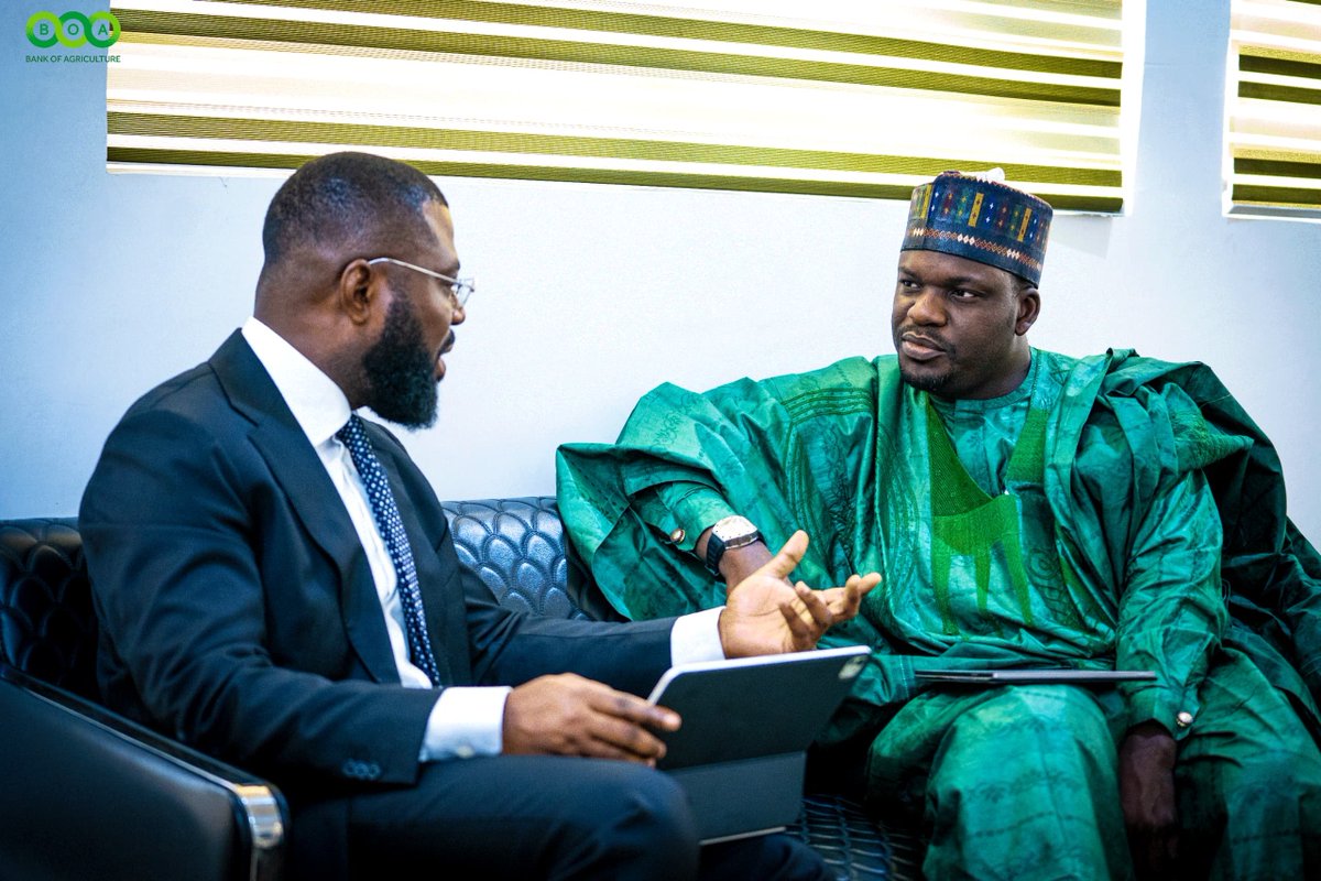 DrGojeM's tweet photo. As directed by His Excellency, Governor Mai Mala Buni, CON, I visited the MD/CEO of the Bank of Agriculture, Mr. Ayodeji Oludare @ayosotinrin,  in Abuja to explore strategic partnerships to expand tractor access, affordable farm financing, electric cargo tricycles and Agri-Hubs for Yobe farmers.

Our goal is to boost productivity, strengthen rural livelihoods, reduce post-harvest losses and advance food security across Yobe State.