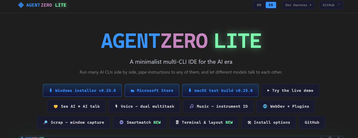 webnori's tweet photo. When multi-agent terminals for managing multiple TUI agents, like tmux, started gaining popularity, there wasn't a Windows version available.

So I built one just for myself.

Eventually, I went through the painful process of removing WPF and porting everything to Avalonia, and now I've even released a macOS version!

English-speaking users probably won't notice any issues, but getting multilingual IME input windows to work properly on macOS was quite a headache. 😅

Other than that, everything works great!

Under the hood, each terminal is controlled as an actor using https://t.co/ZYgXaxJusJ's actor model.

An ADE (Agent Development Environment) powered by https://t.co/ZYgXaxJusJ, running on both Windows and macOS.

link : https://t.co/h269ZZ1htW