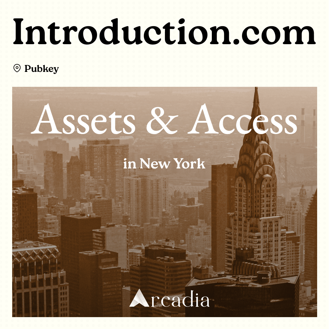 introductioncom's tweet photo. Singapore to NY. It's good to be back.

Tonight. 7pm. Pubkey. NY, NY.

Assets &amp; Access brings founders, investors, and executives into one room.

Recent guests: @jpmorgan, @SpaceX, @AnthropicAI, @ParamountPics, and the @NBA.

Access is earned. Links below 👇 https://t.co/sZbVSkLkjF