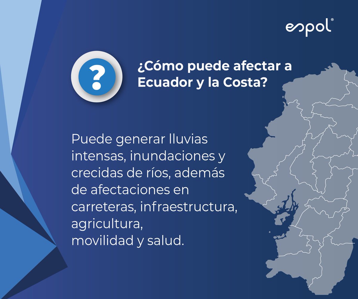 espol's tweet photo. Te explicamos en palabras sencillas qué es este evento climático, cómo puede afectar a Ecuador, especialmente en la región Costa, y qué significa que estemos en alerta roja.  ¡Frente al Fenómeno de El Niño, infórmate, prepárate y actúa!

#FenómenoDeElNiño #ElNiño https://t.co/GFMBZFvu7X