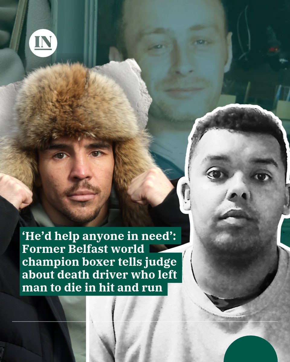 irish_news's tweet photo. Former world boxing champion Michael Conlan gave a character reference for a convicted death driver who killed a man and his dog while driving at three times the speed limit before fleeing the scene.

Read more: https://t.co/BemCwrmaop https://t.co/OXfSOPnDSI