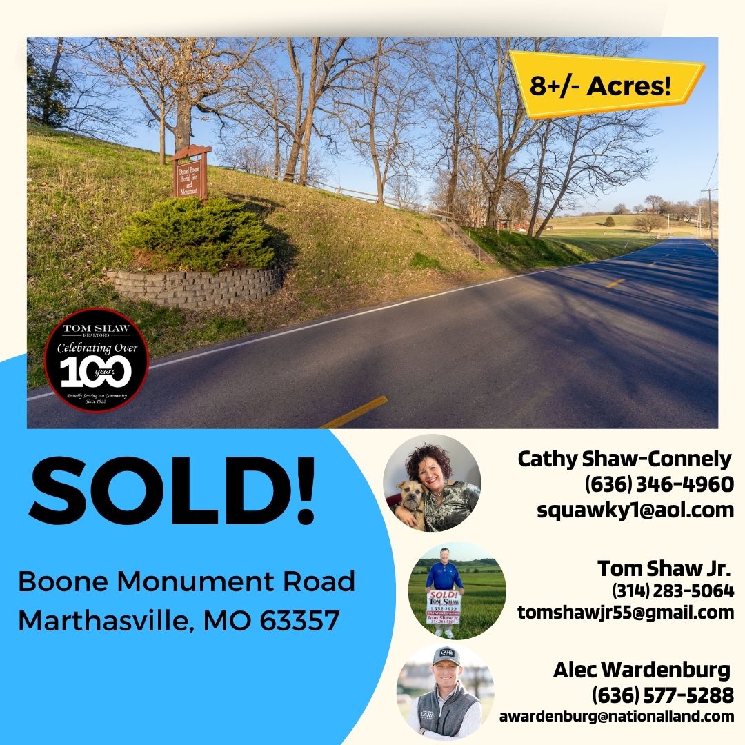 squawkyone's tweet photo. SOLD!✨

If you're looking to move into or out of your residential home, contact us, your hometown, residential home/land sales specialists!

Cathy Shaw-Connely
(636) 346-4960

Tom Shaw Jr.
(314) 283-5064

Alec Wardenburg
(636) 428-3230

Tom Shaw Realtors
(636) 532-1922

#sold https://t.co/W3exJTCcUD