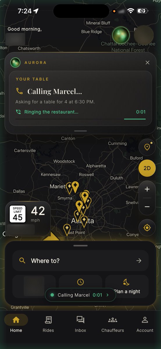 AuroraPrestige's tweet photo. @StephanieInii Working on Aurora Prestige, a private chauffeur app where you keep the chauffeur you actually like instead of whoever is closest. Add them by code or QR, book now or schedule ahead, and Aurora, the in-app concierge, helps plan the night. https://t.co/rrUjthN7ke https://t.co/GANs2InAbO