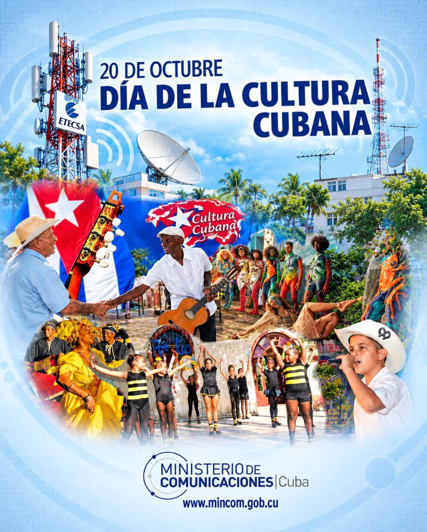 MayraArevich's tweet photo. 20 de Octubre, Día de la Cultura cubana, en honor a la primera vez que se entonó nuestro glorioso Himno, voz de la nación. ¡Felicidades a todos los que mantienen viva y enriquecen el alma espiritual de la Patria! 
"Sin cultura no hay libertad posible"
#CienAñosConFidel https://t.co/KzpuwXWPBd