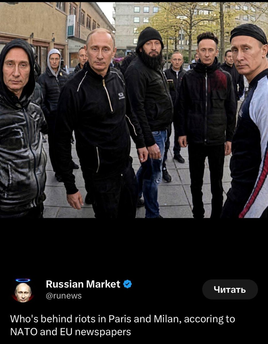 Criptoman8's tweet photo. Estos son los hombres que tiene Putin en Francia, según el maltratado 😁😁😁🤡🤡 https://t.co/QP51BaBbHc