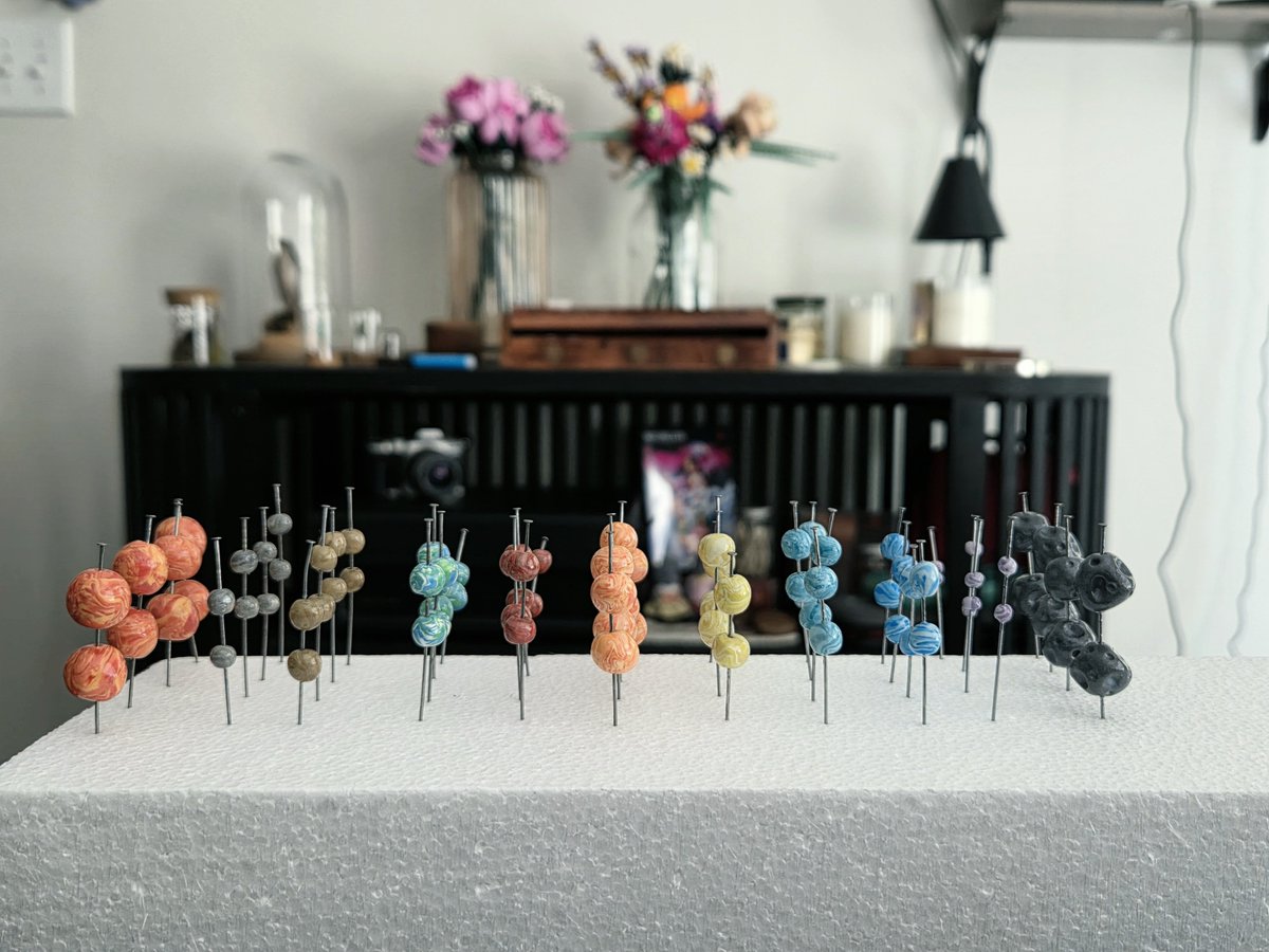 avecentric's tweet photo. In the process of making solar system bracelets (maybe a few more necklaces since they sold out?) https://t.co/KxvJwAMCSd