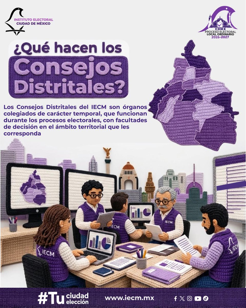 Distrito02IECM's tweet photo. 🏛️ Detrás de cada elección hay personas y órganos que trabajan para que el proceso se desarrolle de manera organizada y transparente.
Conoce cómo funcionan y por qué son importantes para el desarrollo del Proceso Electoral. 🗳️

🔗 Más información en https://t.co/3sXtLdMFFI https://t.co/gV8NLj7GEx