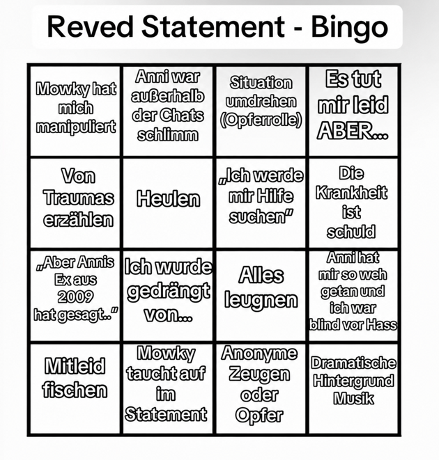 corgilover1230's tweet photo. Wer auch immer das gemacht hat - das ist echt gut 😂

Mit der Bingo Karte wird das Reved Statement gleich umso witziger https://t.co/Kqhz0CggkU