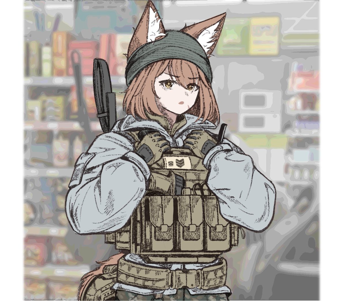 nooblaze_'s tweet photo. I like the way character Dunn dressed in MW4, so i was randomly put it in my OC 😃 https://t.co/jhdAniSxgV