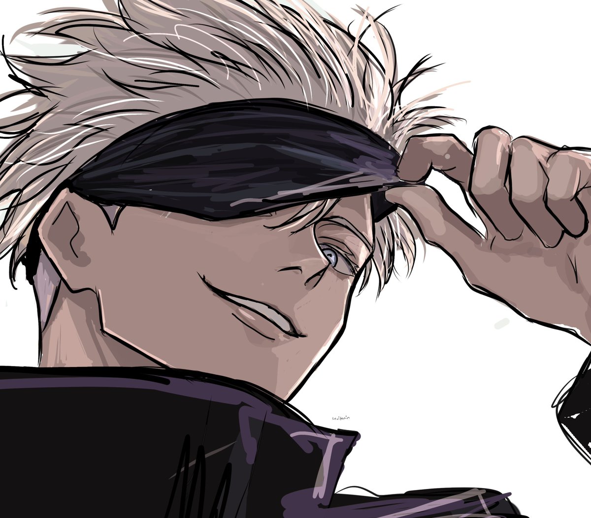 levitonin's tweet photo. #gojo and his blindfold https://t.co/FxUeF5JLZM