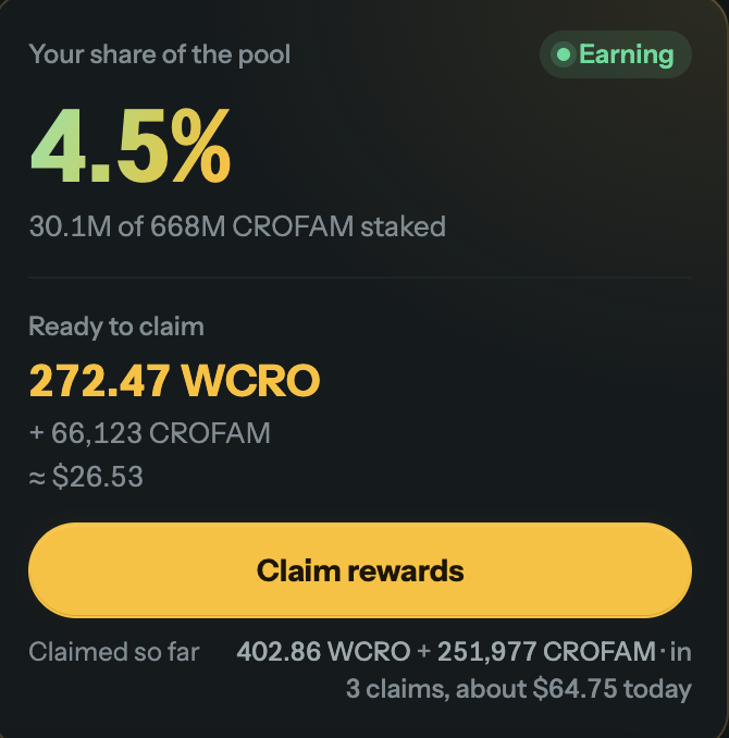 Cromaster23's tweet photo. Ready to claim my daily juicy reward from holding &amp; staking $CROFAM 🤑 https://t.co/LoWUETAvsj