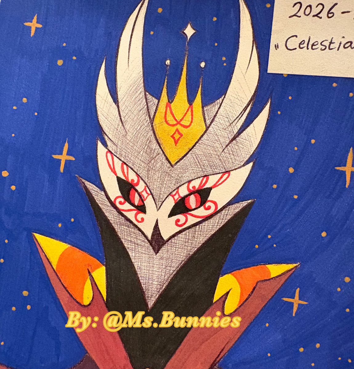 ms_Bunnies's tweet photo. #imptober day 20 celestial ⭐️💫 

To be honest my first thought was either to draw Octavia or Stolas, but I felt like I already drew them many times and so the only other goetia with celestial powers in the show is Paimon 
#helluvaboss #helluvabosspaimon #fanart #inktober https://t.co/GvKWhVEDwl