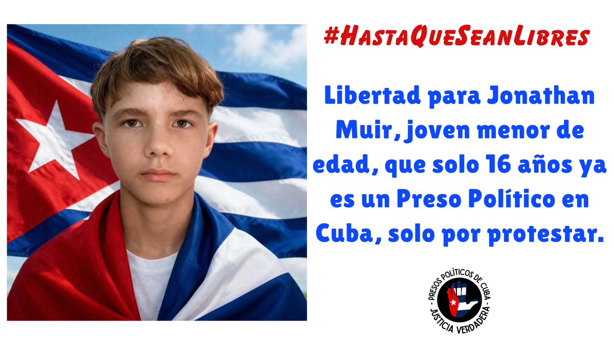 BettyFreeCuban's tweet photo. La Fiscalía Provincial de Ciego de Ávila solicitó penas de hasta trece años de privación de libertad en el marco del proceso judicial contra los participantes en las protestas del pasado 13 de marzo en Morón.

En la causa penal se encuentran 19 personas imputadas por sedición y otros delitos, entre las que figuran varias mujeres y menores de edad. Para los menores, el órgano fiscal ha solicitado penas de siete años de prisión, a excepción del adolescente Christian de Jesús Crespo, para quien pide ocho.

El proceso ha generado profunda preocupación e indignación entre los familiares de los imputados, quienes denuncian acusaciones infundadas, denegación de cambios de medida y la aplicación del delito de sedición.

Para el joven de 28 años Brian Pérez Muñoz, y el resto de los adultos involucrados en la causa, el ministerio fiscal pide 12 años.

Christian de Jesús Crespo, de 17 años, enfrenta una solicitud de ocho años de prisión. Su madre, Marielkis Álvarez, calificó la condena de injusta y señaló que las pruebas presentadas por la acusación carecen de sustento material.

Entre los afectados también se encuentra Jonathan David Muir Burgos, de 16 años, para quien la fiscalía pide siete años de privación de libertad, aunque actualmente se encuentra bajo régimen de prisión domiciliaria.

Hasta el momento, las autoridades no han entregado el documento oficial de acusación a los familiares de los procesados. Debido a este hermetismo institucional y al temor de los allegados, aún se desconocen de manera pública la totalidad de los nombres de los 19 ciudadanos involucrados en la causa de las protestas de Morón. @martinoticias

#HastaQueSeanLibres #Todos 
#PresosPoliticosDeCuba #SonInocentes