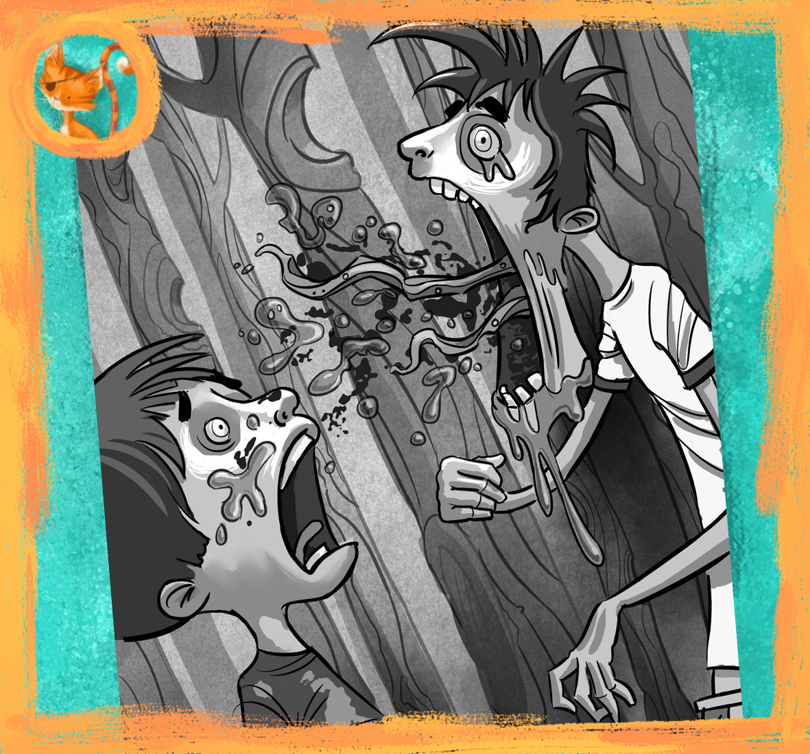 AndyCatBug's tweet photo. Watch out for toxic friends, especially at Halloween. #illustration #kidlit #halloween #KidlitIllustration #SpookySeason #IllustrationArt #KidsBooks #HalloweenVibes catling-art.​com https://t.co/DpGf4TbvCs