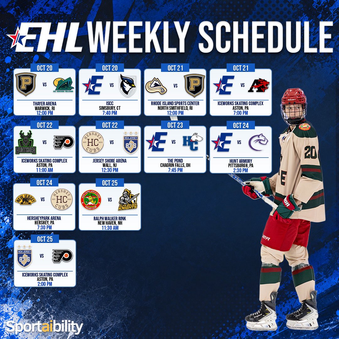 EHL_Hockey's tweet photo. This week’s action featuring four more College Series games
#WherePlayersComeFirst | #DevelopPromoteAdvance https://t.co/M6zC5m5PNK