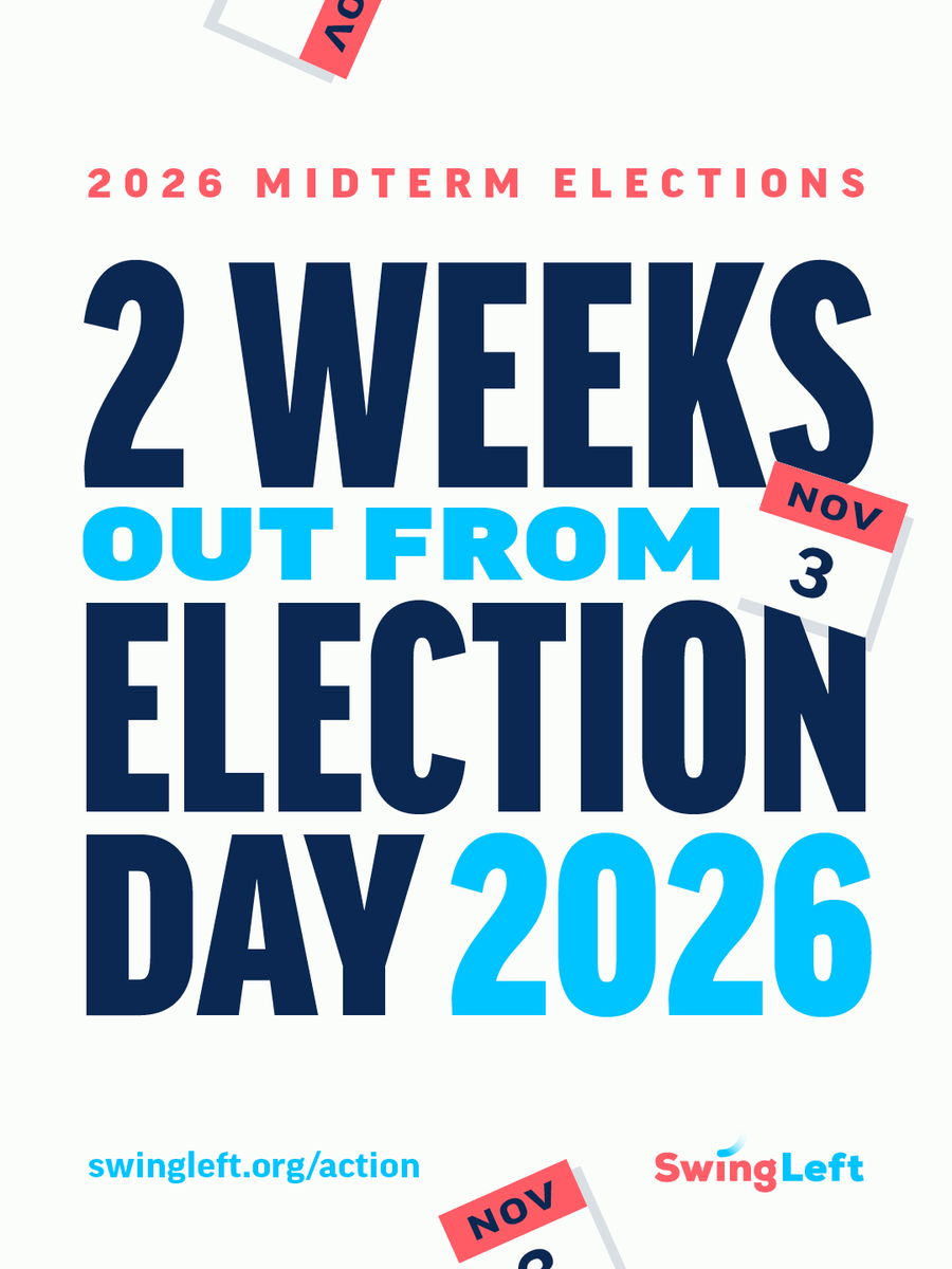 swingleft's tweet photo. 🚨TWO WEEKS left til Election Day! 🗳️

Drop a comment and let us know how you’re taking action over the next 14 days ⤵️ If you haven’t jumped in yet, visit https://t.co/cLYMXpCG7Z to find events near you; no experience needed! https://t.co/ruTxxC0s6E