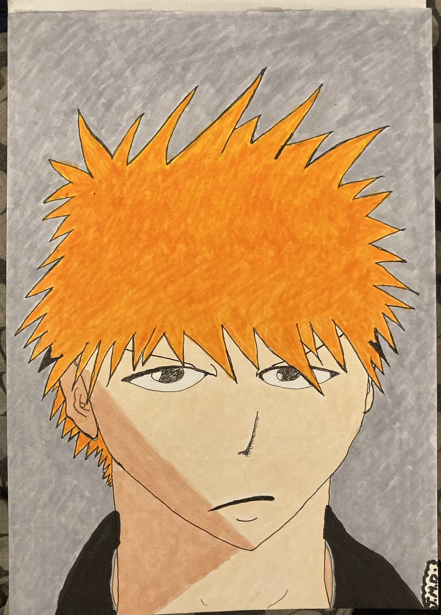Tristan2Michael's tweet photo. Really proud of this Drawing! Not bad for an amateur! Ichigo from Bleach 🤘🏻

@Retro_Bleach1 

#BleachAnime
#Bleach
#Ichigo
#Manga
#AnimeArt https://t.co/EUwF09RVnl
