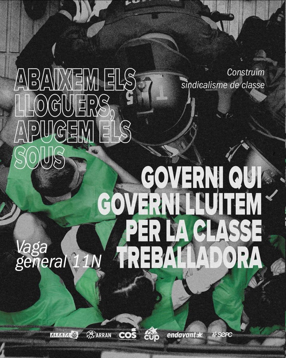 AlertaSolidaria's tweet photo. ⭐️ 𝐂𝐚𝐩 𝐚 𝐥𝐚 𝐕𝐚𝐠𝐚 𝐆𝐞𝐧𝐞𝐫𝐚𝐥 

L'Esquerra Independentista ja està en marxa per fer de la jornada de l'11N un dia gloriós de lluita pels drets de la classe treballadora 

LA HISTÒRIA ÉS NOSTRA! https://t.co/pAOMOnGczc