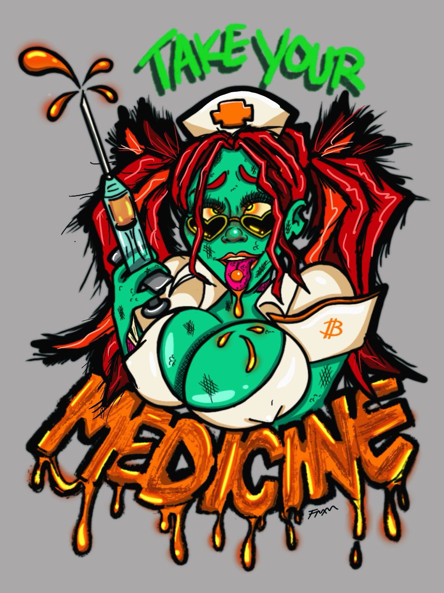 YWereTheyThere's tweet photo. Drew this piece for a hoodie my husband still wears all the time 💕

OG fans of Bitcoin Zombie had the ability to mint it as an NFT, anyone remember how?
$BTC #throwback https://t.co/SiYJ7gYXLz