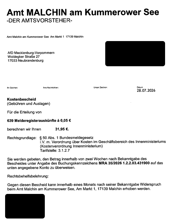 LilithWittmann's tweet photo. Das AfD-Leak sollte auch Anlass sein, noch einmal über das Meldegesetz zu sprechen.

Warum erlauben wir einer in Teilen gesichert rechtsextremen Partei zielgruppenspezifisch - für 5ct pro Datensatz - Auskünfte aus dem Melderegister zu kaufen? https://t.co/CmaRCA7GuL