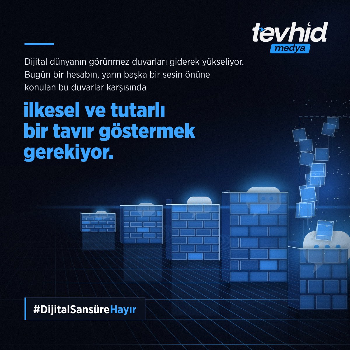 _tevhidekip_'s tweet photo. Dijital dünyanın görünmez duvarları giderek yükseliyor. Bugün bir hesabın, yarın başka bir sesin önüne konulan bu duvarlar karşısında ilkesel ve tutarlı bir tavır göstermek gerekiyor.
 
 #DijitalSansüreHayır https://t.co/1AbUFcWWa5
