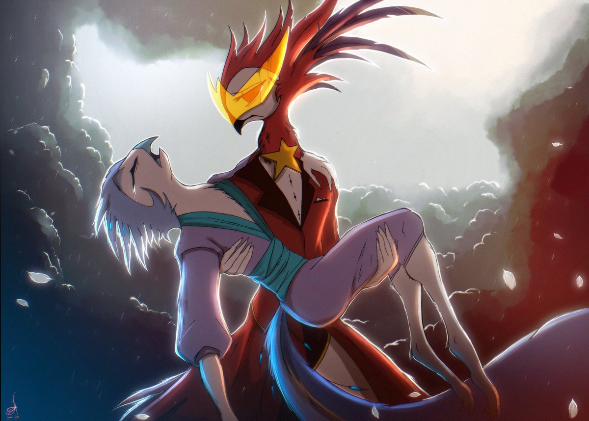 ZidaneMina's tweet photo. Night and day there's a burning down inside of me
Burning love, with a yearning that won't let me be
Down I go and I just can't take it all alone
I really should be holding you, loving you

#iceago #vassago #andrealphus #helluvaboss #fanart #HelluvaBossFanart #artwork #art #avian https://t.co/Qi2OAbYV2p
