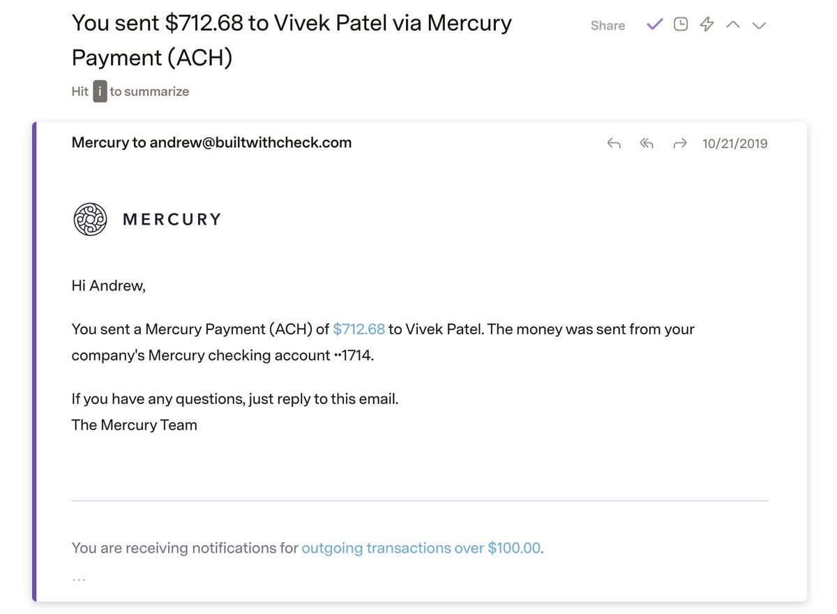 almostabc's tweet photo. Yesterday @mercury announced $1B ARR. Today they are launching payroll, powered by Check.
 
This one is extra special to me because Check’s first ever bank account was on Mercury way back in 2019. https://t.co/cci9QRIgkN