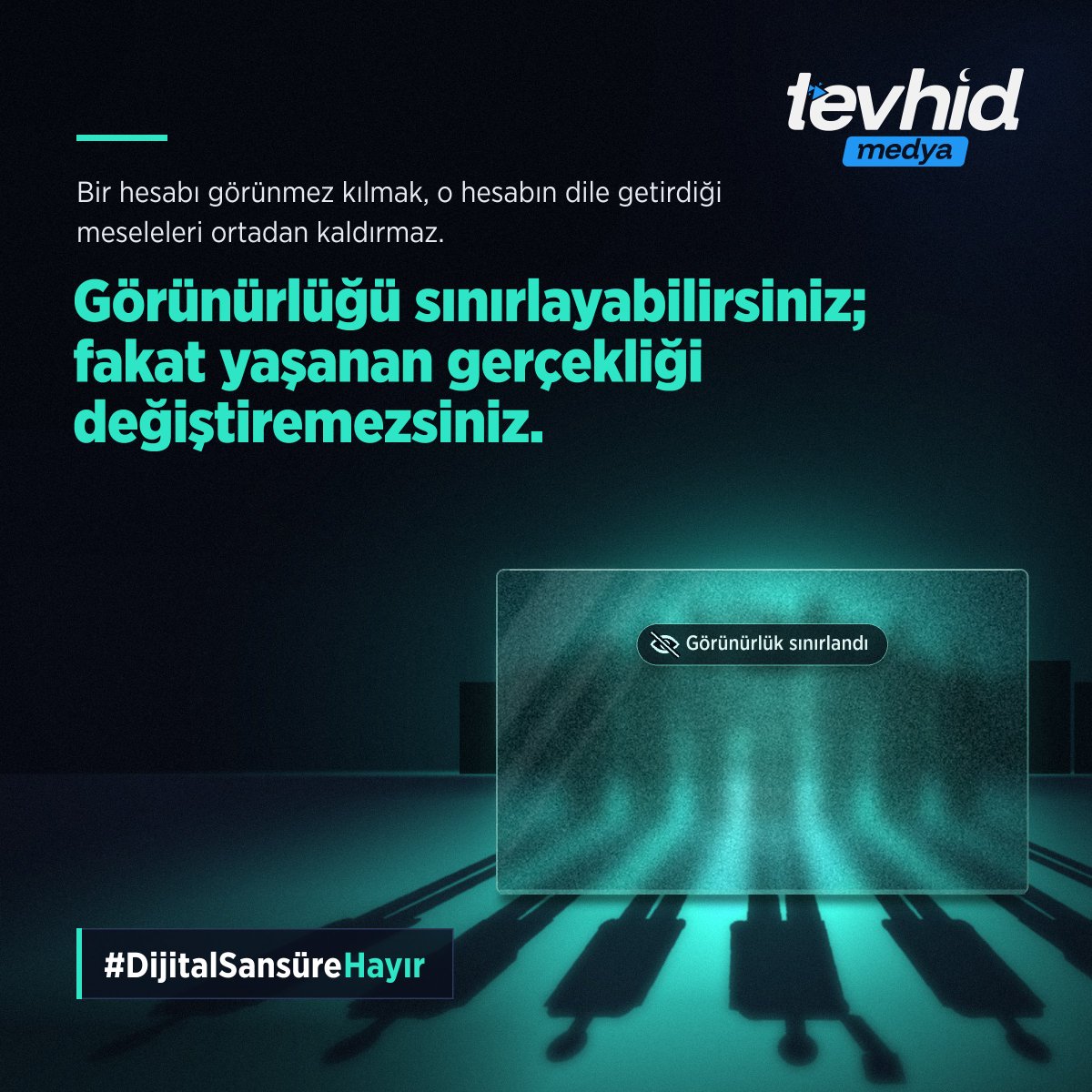 _tevhidekip_'s tweet photo. Bir hesabı görünmez kılmak, o hesabın dile getirdiği meseleleri ortadan kaldırmaz. Görünürlüğü sınırlayabilirsiniz; fakat yaşanan gerçekliği değiştiremezsiniz.
 
 #DijitalSansüreHayır https://t.co/pTMqZ9XYYr