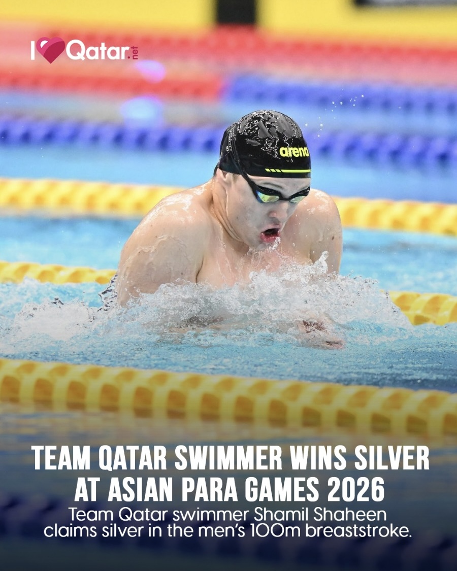 ILQLive's tweet photo. 🥇🇶🇦 Team Qatar is making its mark at the Aichi-Nagoya 2026 Asian Para Games! 

🥈 On 20 October 2026, Shamil Shaheen wins silver in the 100m breaststroke & bronze in the 400m freestyle, while Ali Arshid takes silver in the men’s 100m T33/T34.
https://t.co/42PXdLXulj
#Qatar #ILoveQatar #QatarNews @qatar_olympic