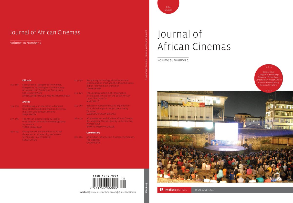 IntellectBooks's tweet photo. Journal of African Cinemas 18.2 is out now! 

Special Issue: ‘Dangerous Knowledge, Dangerous Technologies: Contemporary African Artistic Practice as Disruptively Constructive Work’
Guest edited by John Geofrey Mugubi and Kenneth Kaplan

👉https://t.co/cHjUJW1lrb https://t.co/kRfXiGPQrF