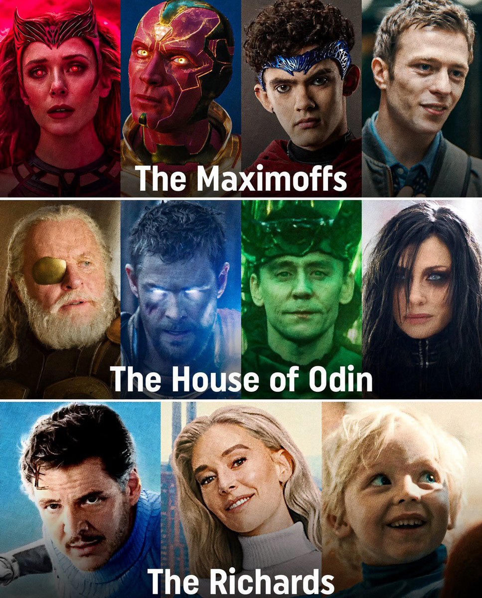 MrAbbeetim's tweet photo. Three powerful MCU families, three very different kinds of power. 

But if they ever went head-to-head, who would come out on top? https://t.co/JbDfOUE0ZE