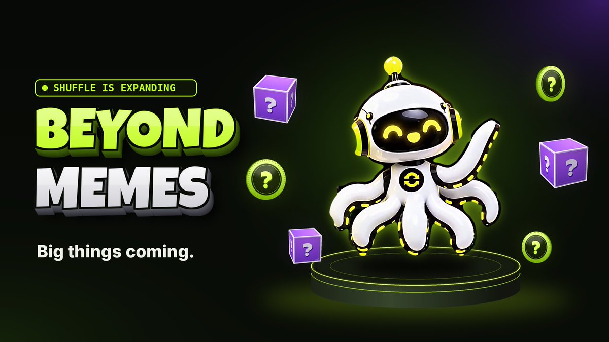 Shuffle_RH's tweet photo. Big things are coming to Shuffle 🤖💚

$SHUFFLE has proven it works as an index for the top-performing memes. 
Soon, it goes beyond memes.

More info to come. Stay close 👀 https://t.co/BujdTR6v28