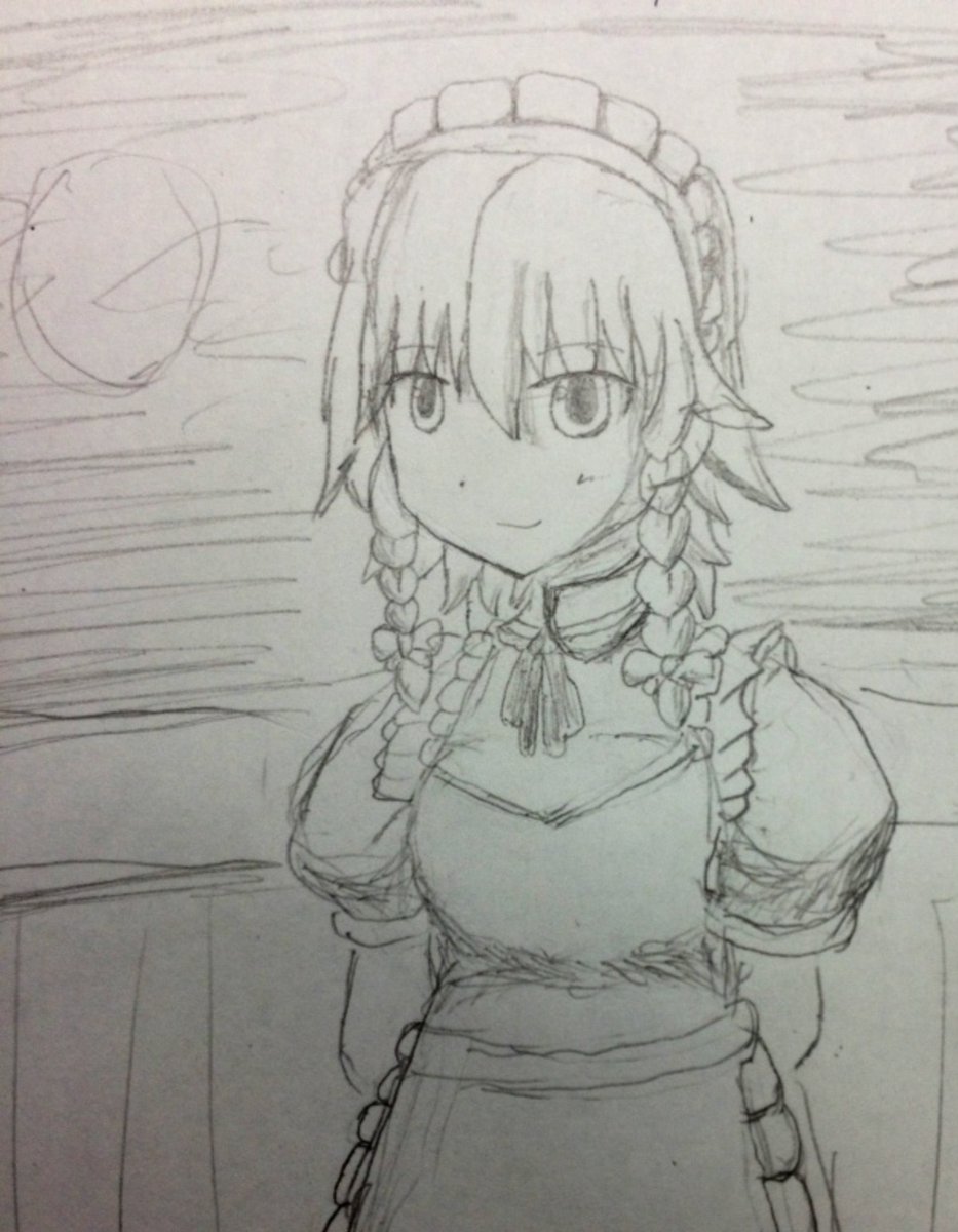 fo_rex_ample's tweet photo. ←2012   2026→
14年ぶりに咲夜を描いた。画風は変わった気がするけど、画力が上がってないなあと……　練習しなきゃ https://t.co/3LQfPe2jTb
