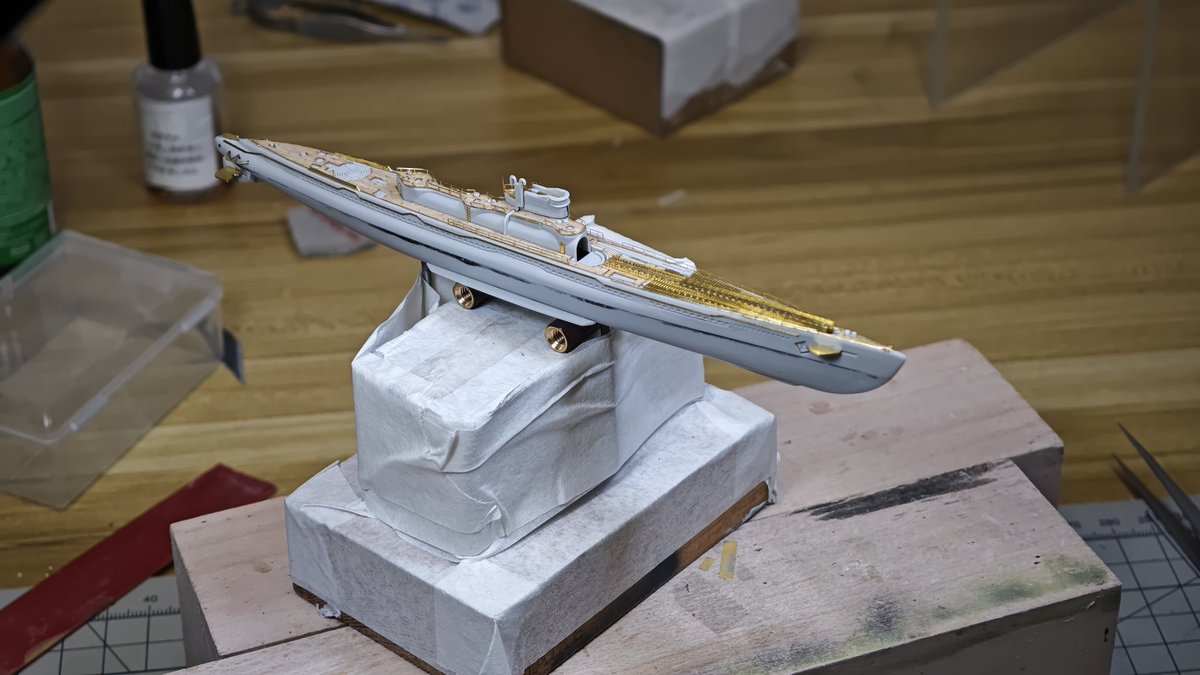 SHOKAKU_NANODAA's tweet photo. [1/700 IJN I-400 submarine WIP]

Install the PE parts; since the piece is very small, the assembly stage is complete at this point.

#scalemodel  #shipmodel #艦船模型 #scalemodelling #scalemodeling https://t.co/6w1Hbnt7wc