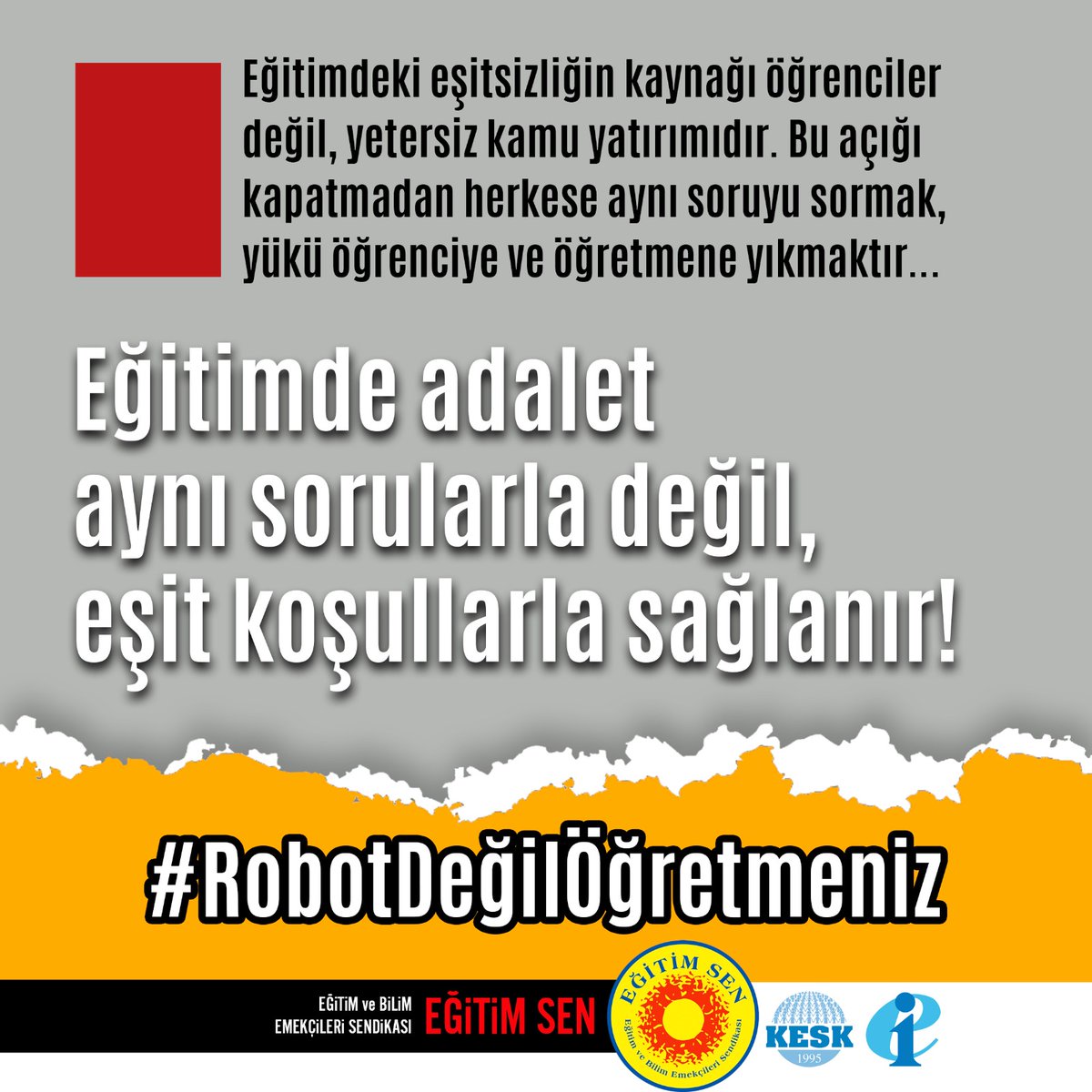 egitimsen21's tweet photo. OYSS, öğrenciyi sadece bir nottan ibaret görüyor. Oysa biz her öğrencinin hikayesini biliyoruz. Tek tipleştirmeye, merkezileştirmeye hayır diyoruz.

 #RobotDeğilÖğretmeniz https://t.co/vXw1ouOfLE