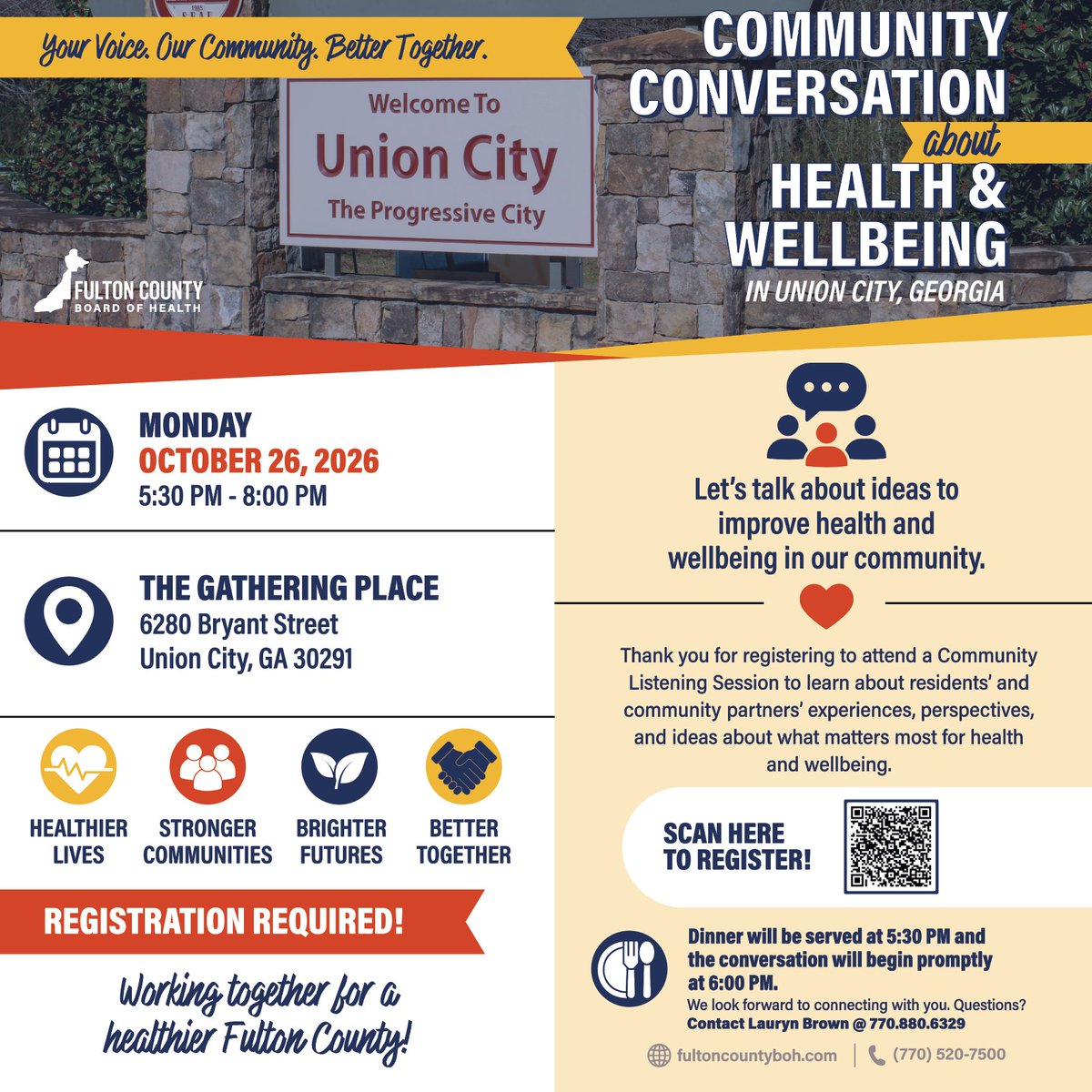 FultonHealth's tweet photo. Join us next week in Union City for a conversation about health in our community! 

Dinner will be served at 5:30, and the conversation will start at 6. 

Scan the QR code or click this link to register: https://t.co/vvuUwABikM

We hope to see you there! https://t.co/3VXKcM64OH