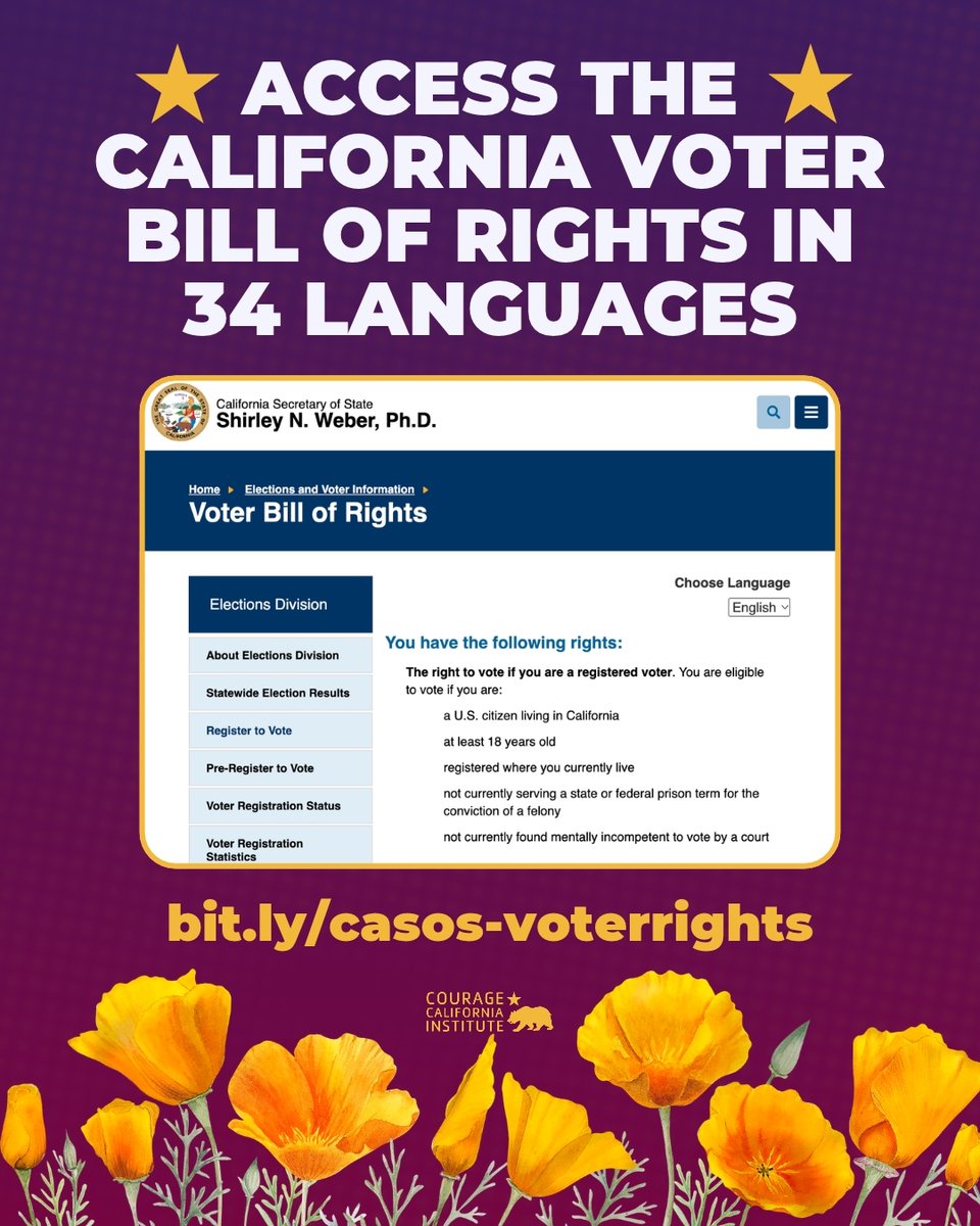 CourageCA's tweet photo. If you suspect your voting rights are being violated, experience harassment at the polling place, or have questions about how to vote, call the Voter Hotline ☎️:

(800) 345-VOTE (8683) – English https://t.co/CfqN5AEQAF