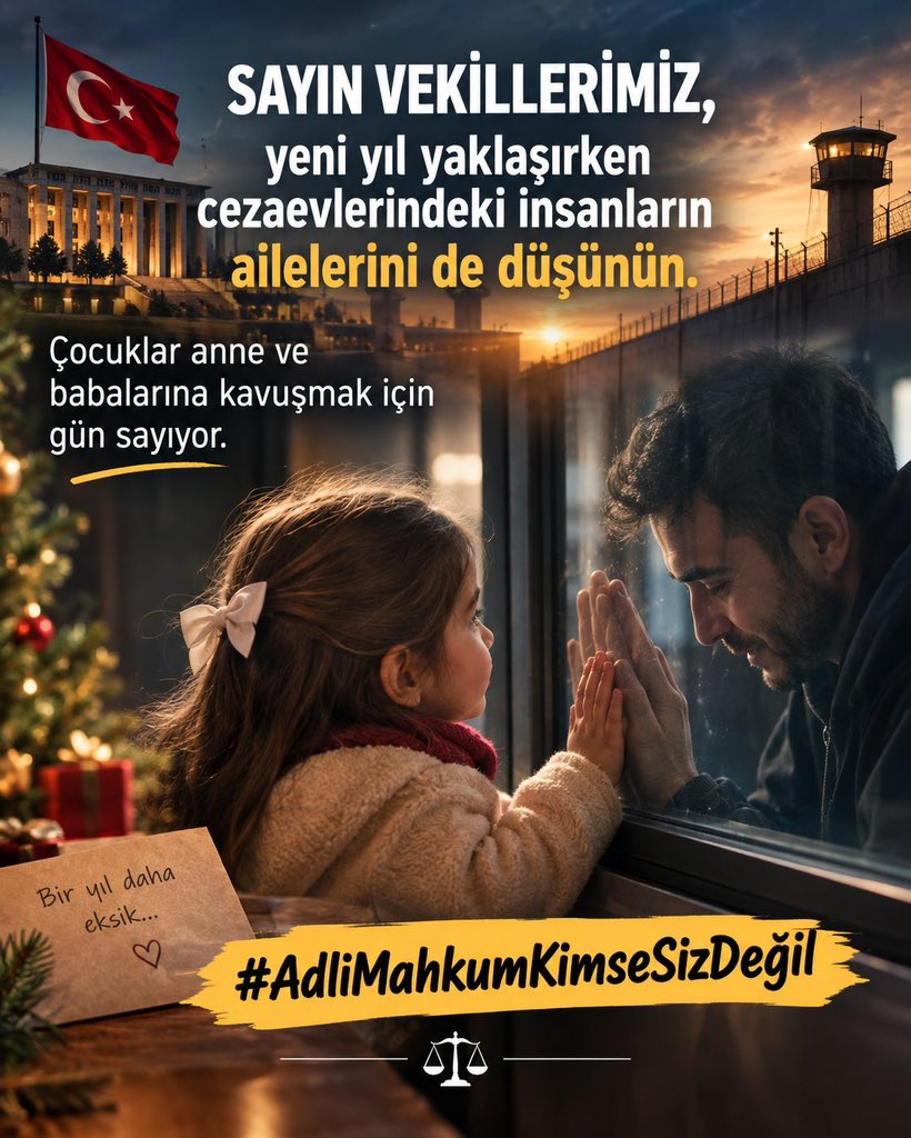 GkhanDe70318588's tweet photo. Her kapı zilinde "Acaba müjde mi var?" diye irkilen analar, babalar, evlatlar var. Ailelerin gözü kulağı Meclis'te. Sesimize kulak verin, infaz düzenlemesini yılbaşından önce tamamlayın!
#AdliMahkumKimseSizDeğil https://t.co/NnKPSTpCtB