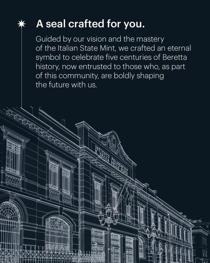 Beretta_1526's tweet photo. The Beretta 500th Anniversary Medal: a timeless legacy, a spark destined to burn for eternity: https://t.co/bDlGP83ry9 #Beretta500 #LegacyForgesTomorrow https://t.co/nqwzxx6JAz