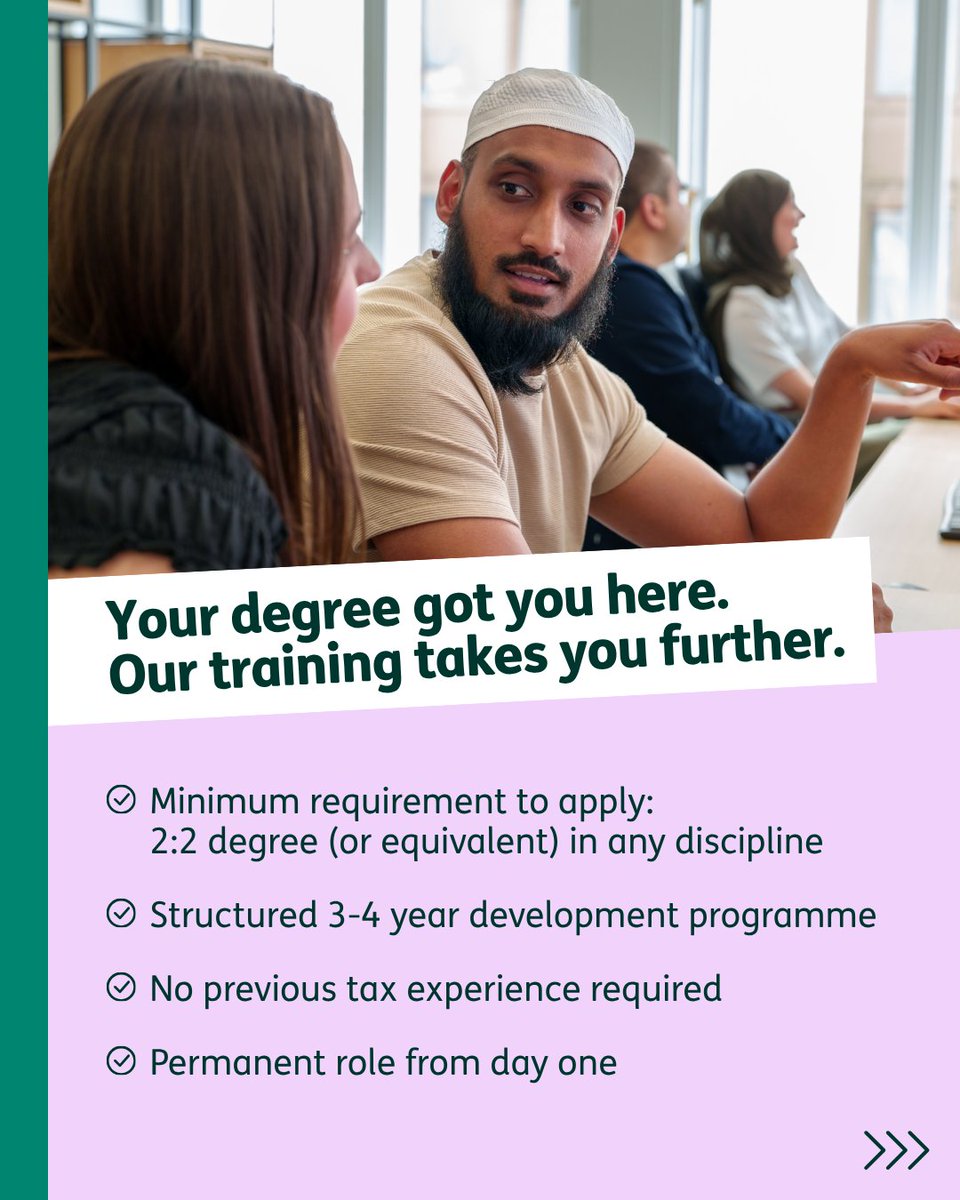 HMRCcareers's tweet photo. Big career ambitions need the right start! 🌟
Discover the training, benefits and career progression available on HMRC's Tax Specialist Programme.
🔗 Learn more and apply today ⬇️
https://t.co/EZuM7xQ5EW
#TaxSpecialistProgramme #GraduateJobs #CivilServiceJobs https://t.co/vbLKFXZRJ2