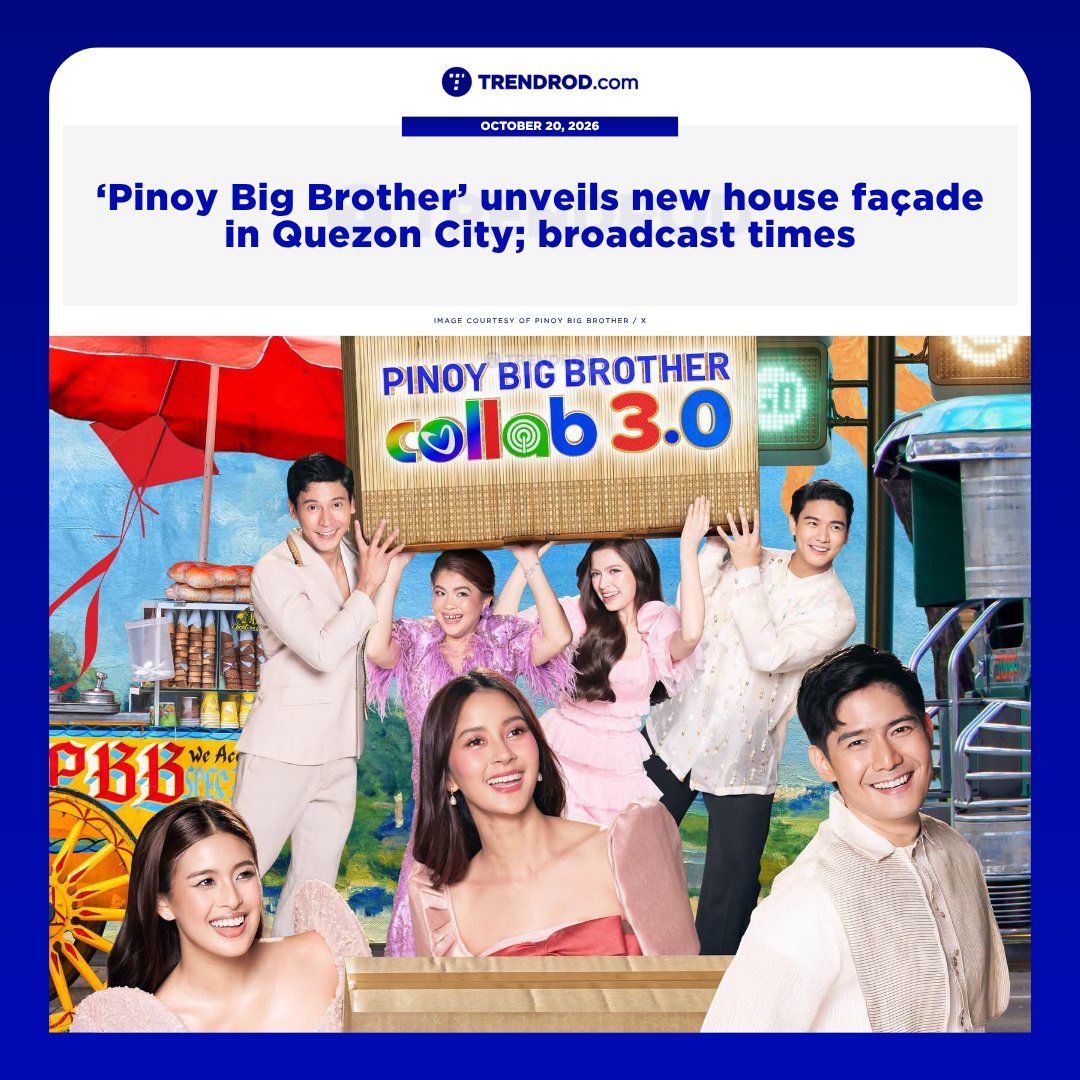 TrendrodPH's tweet photo. On Tuesday, October 20, the country's longest-running reality show 'Pinoy Big Brother' unveiled the new façade of its house—a stone's throw away from the old site in Quezon City.

More details in the replies section.

#PinoyBigBrother • #PBB30 • #PBB3point0 https://t.co/2ilKf7hiZp