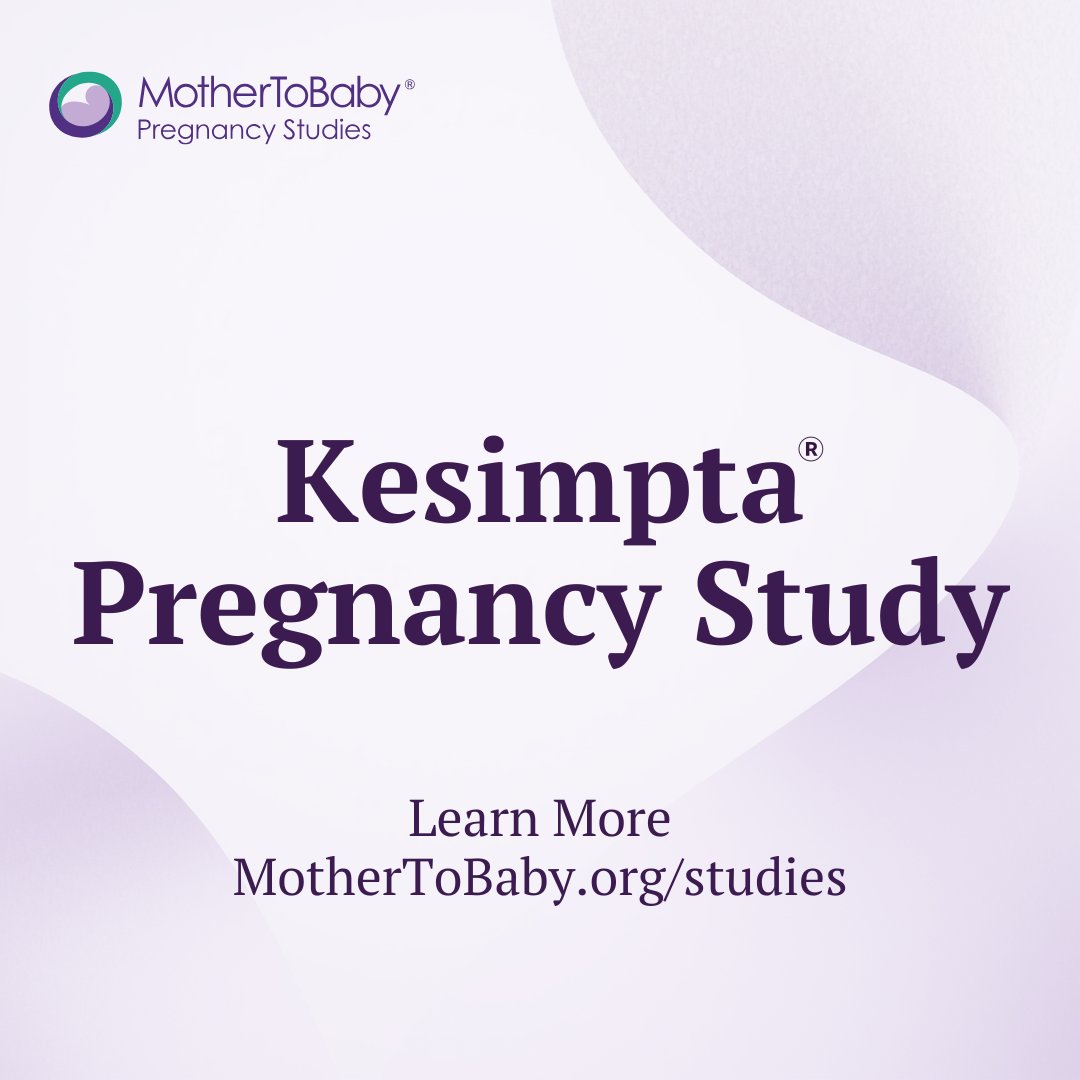 MotherToBaby's tweet photo. Are you pregnant and taking Kesimpta® (ofatumumab) for Multiple Sclerosis? Join our study from the comfort of your home. There will be no changes to your treatment. To learn more, call us at 877-311-8972 or complete our easy online form: https://t.co/vc28xMNdY7. https://t.co/7bB3eANM1D