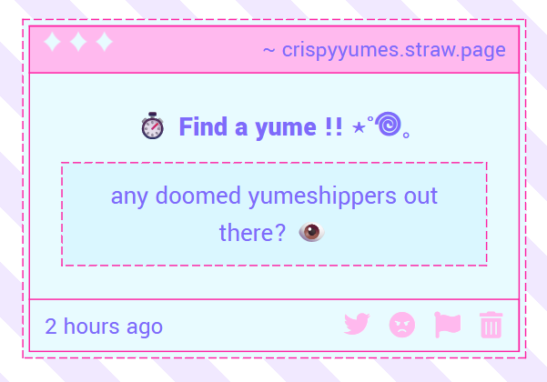 CrispyYumes's tweet photo. 🍪 ˗ˏˋ ꒰ Find a Cookierun Yume !! ꒱ ˎˊ˗

— any doomed yumeshippers out there? 👁️ https://t.co/1hpdVM4rYV